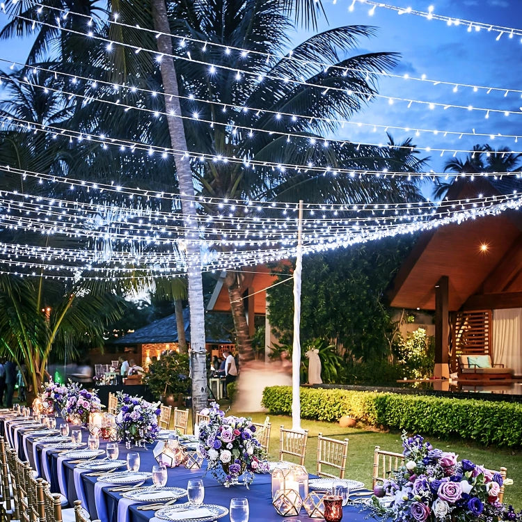 Luces Solares Navideñas de 50m/1000 leds con Control Remoto y panel solar