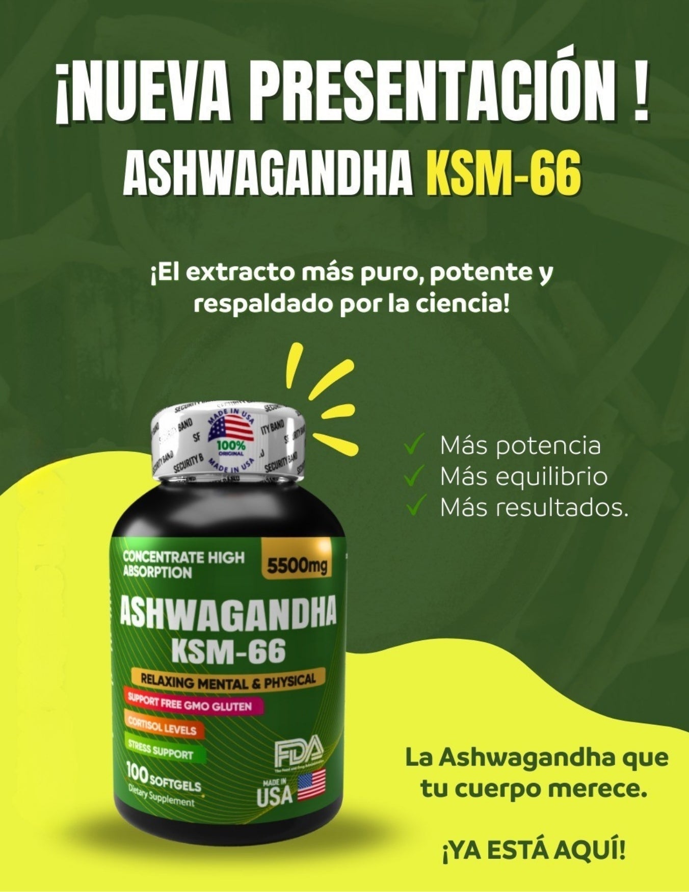 Ashwagandha KSM-66 5500 mg Softgels