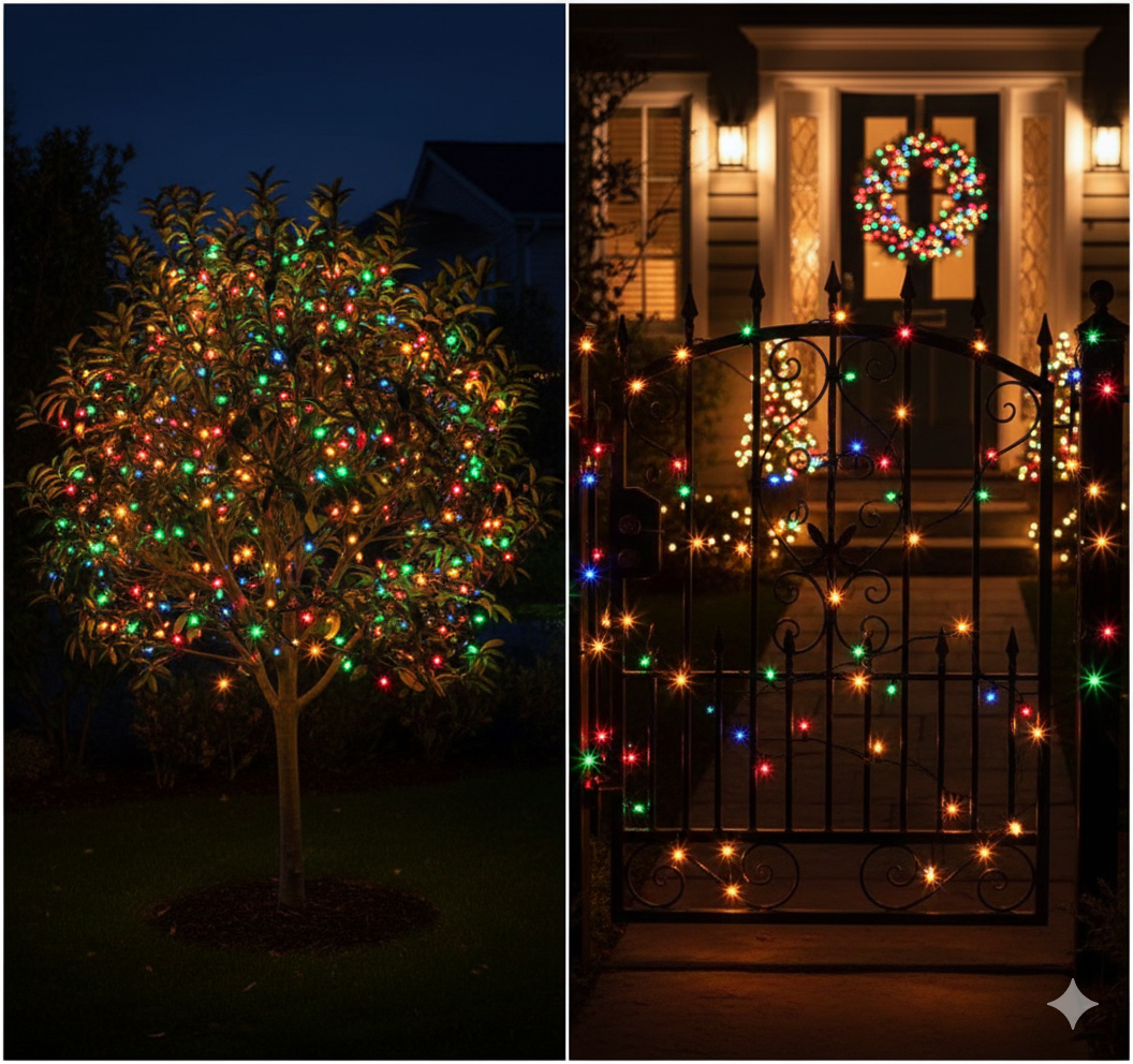 Extensión luz LED lineal – 100 luces – 7,5 metros con cable verde