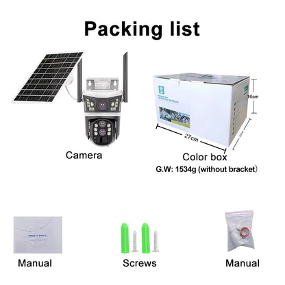 CAMARA GRIS CON PANEL SOLAR 2 LENTES WIFI