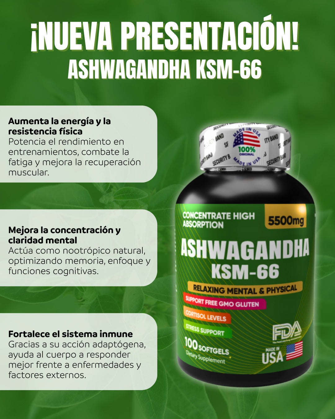 Ashwagandha KSM-66 5500 mg Softgels