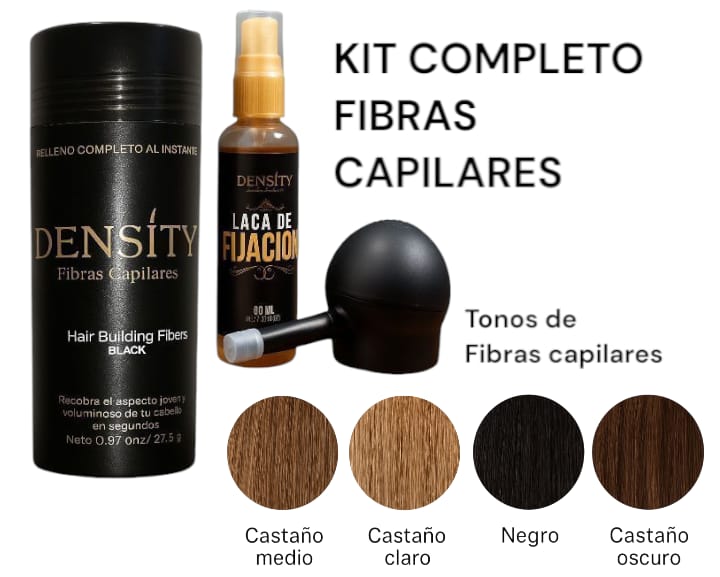 KIT COMPLETO - FIBRAS CAPILARES CON ATOMIZADOR + LACA DE FIJACIÓN - LA SOLUCIÓN PARA TU CALVICIE EN  SEGUNDOS