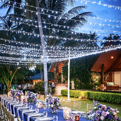 Luces Solares Navideñas de 50m/1000 leds con Control Remoto y panel solar