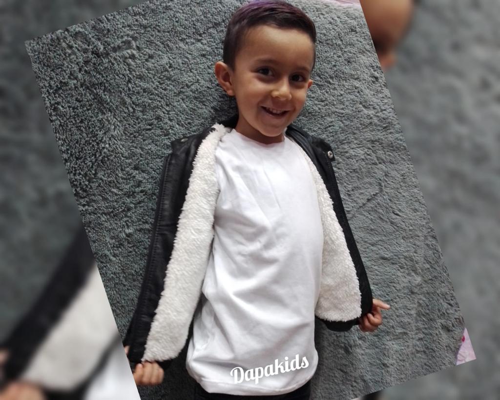 Chaqueta en cuero textil para niño