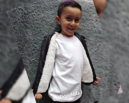 Chaqueta en cuero textil para niño