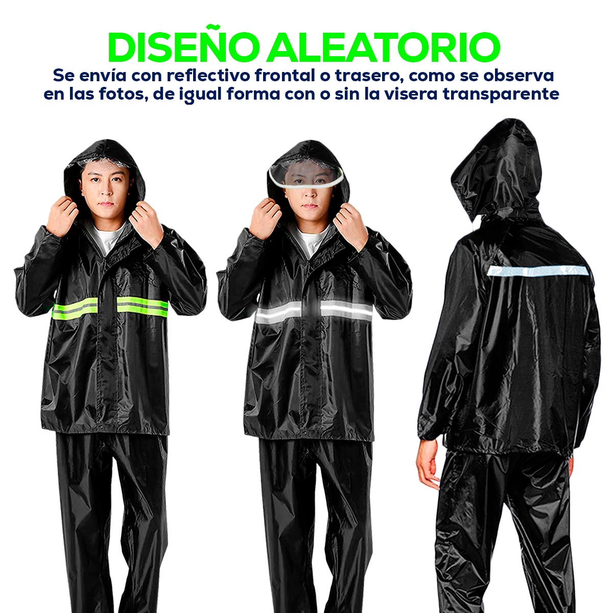 Chaqueta y pantalón de moto impermeables con bandas reflectantes antiaccidentes.