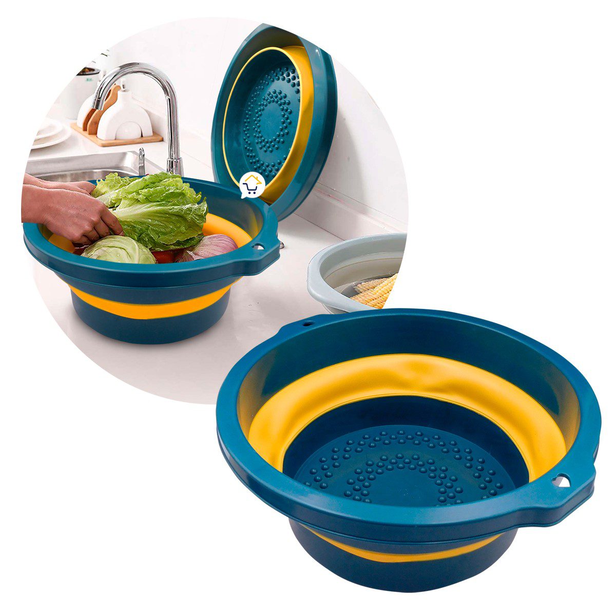 Balde Plegable Multiusos Cubeta Retráctil