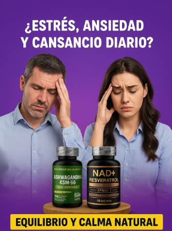 “Recupera tu energía y bienestar: Ashwagandha KSM-66 + NAD+ Resveratrol GRATIS” “Combate el estrés, el cansancio y la falta de concentración todos los días”.