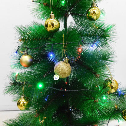🎄✨ Decora tu hogar con el espíritu navideño: Árbol de Navidad 90 cm con luces, estrella y bolas de regalo incluidas 🎁💫