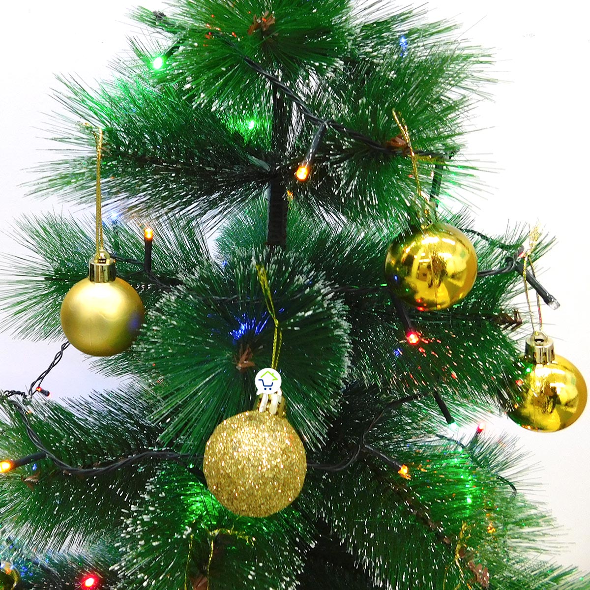 🎄✨ Decora tu hogar con el espíritu navideño: Árbol de Navidad 90 cm con luces, estrella y bolas de regalo incluidas 🎁💫